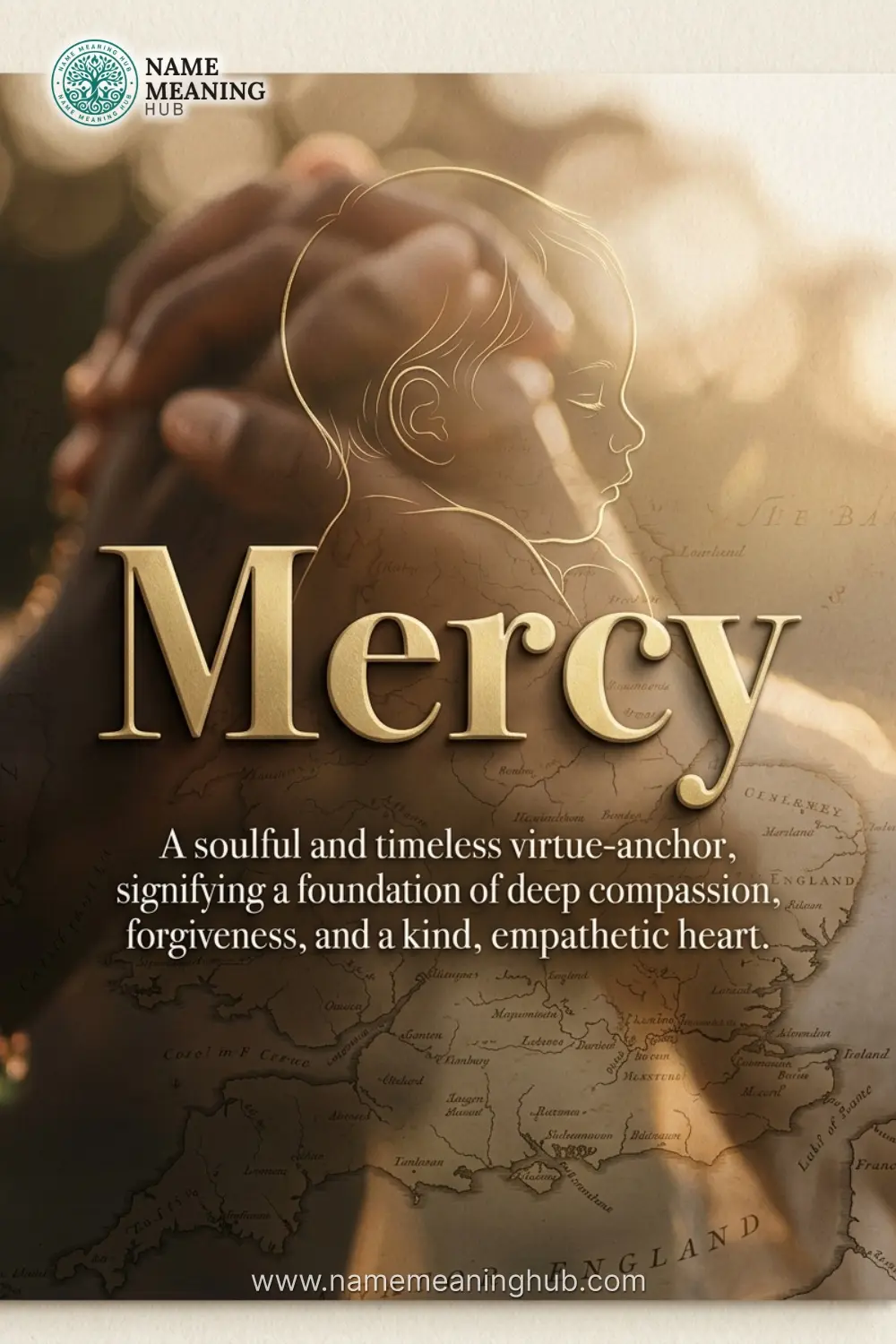Meaning of the name Mercy: A soulful and timeless virtue-anchor, signifying a foundation of deep compassion, forgiveness, and a kind, empathetic heart.