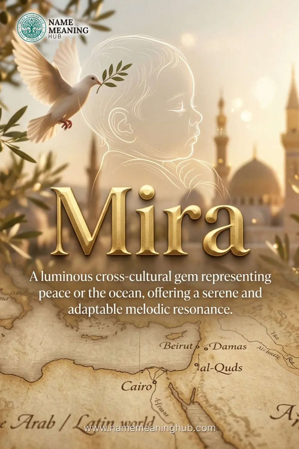 Meaning of the name Mira: A luminous cross-cultural gem representing peace or the ocean, offering a serene and adaptable melodic resonance.