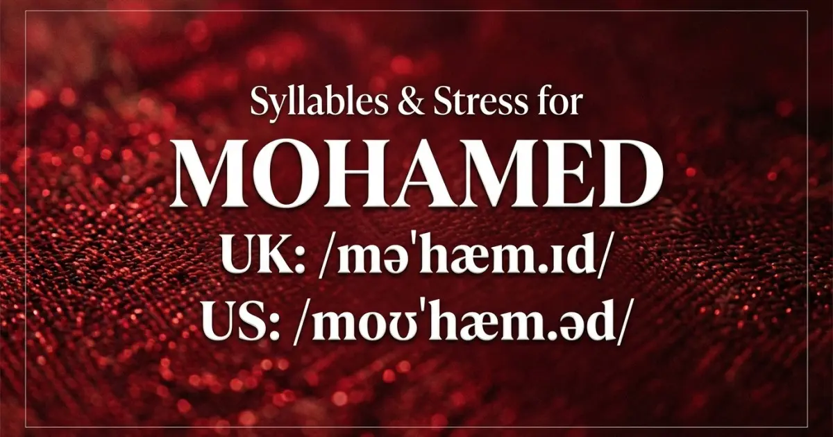 Mohamed syllables, stress, and UK and US pronunciation