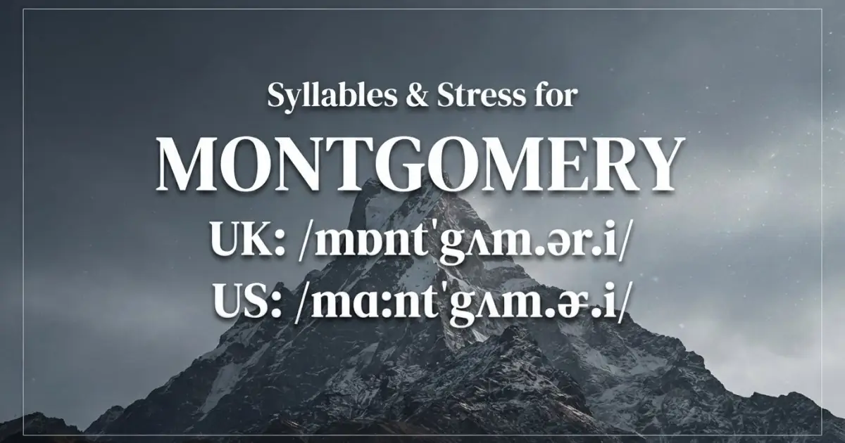 Montgomery syllables, stress, and UK and US pronunciation