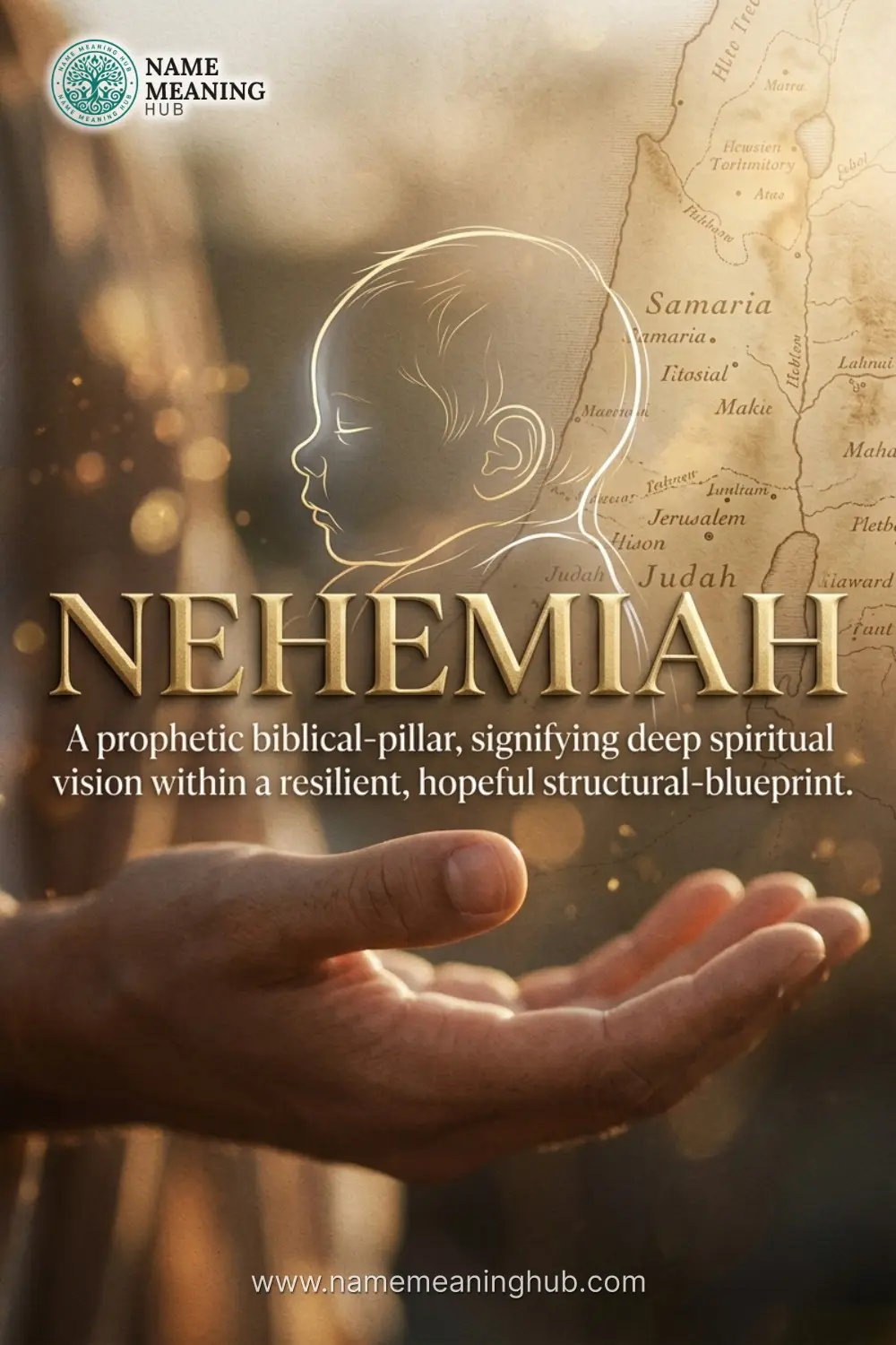 Meaning of the name Nehemiah: A prophetic biblical-pillar, signifying deep spiritual vision within a resilient, hopeful structural-blueprint.
