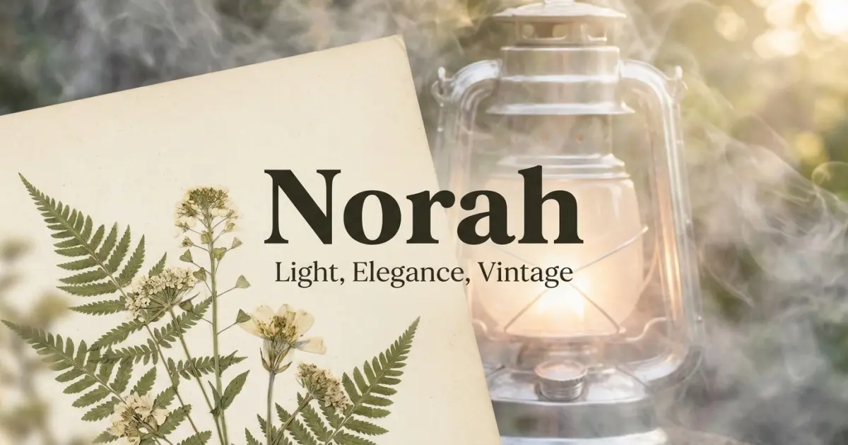 Norah meaning themes: light, elegance, vintage