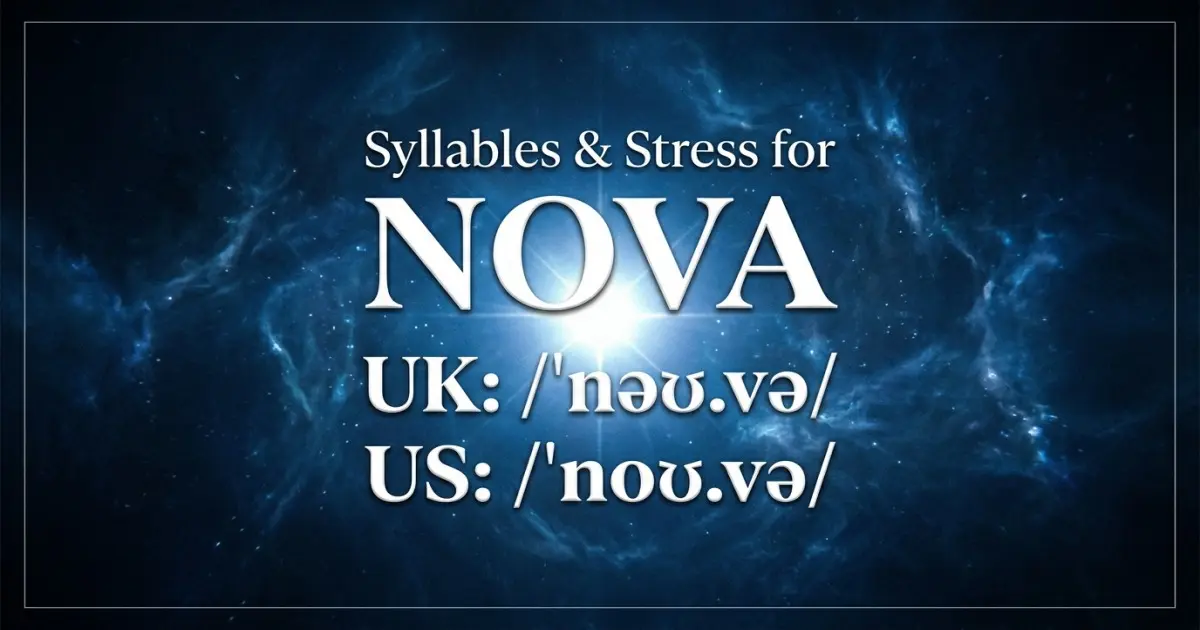 Nova syllables, stress, and UK and US pronunciation