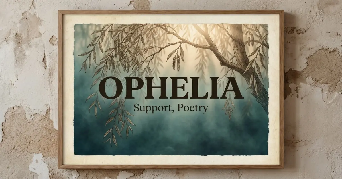 Ophelia meaning themes: support, poetry