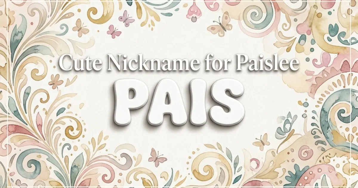 Cute nickname for Paislee: Pais
