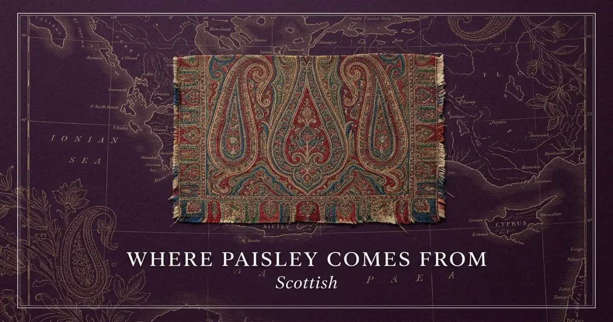 The name Paisley comes from: Scottish