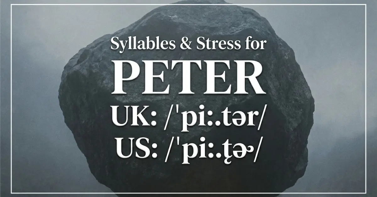 Peter syllables, stress, and UK and US pronunciation