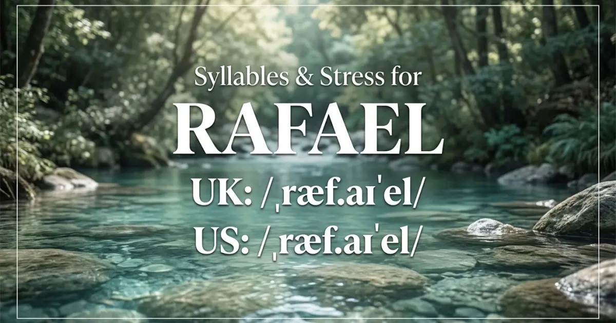 Rafael syllables, stress, and UK and US pronunciation