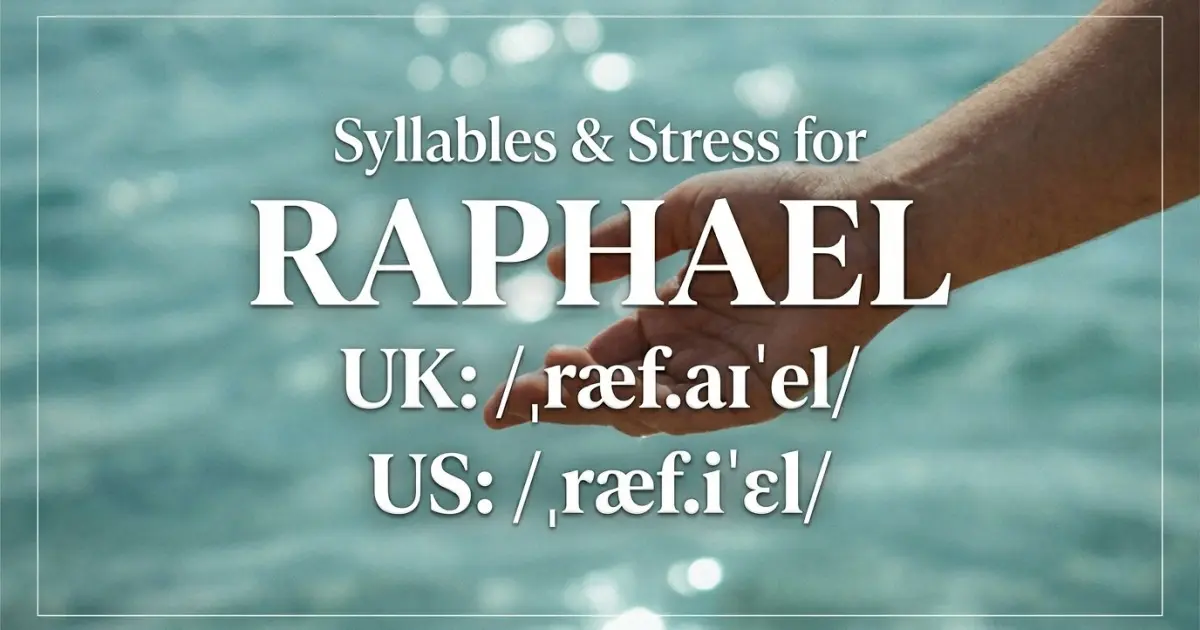 Raphael syllables, stress, and UK and US pronunciation