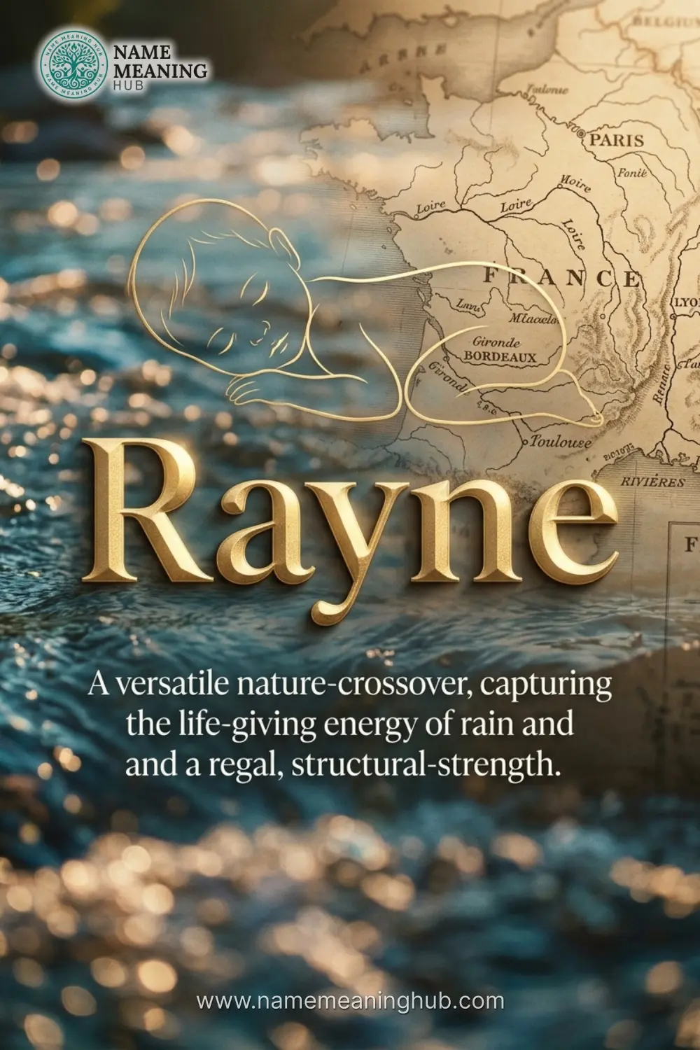 Meaning of the name Rayne: A versatile nature-crossover, capturing the life-giving energy of rain and a regal, structural-strength.