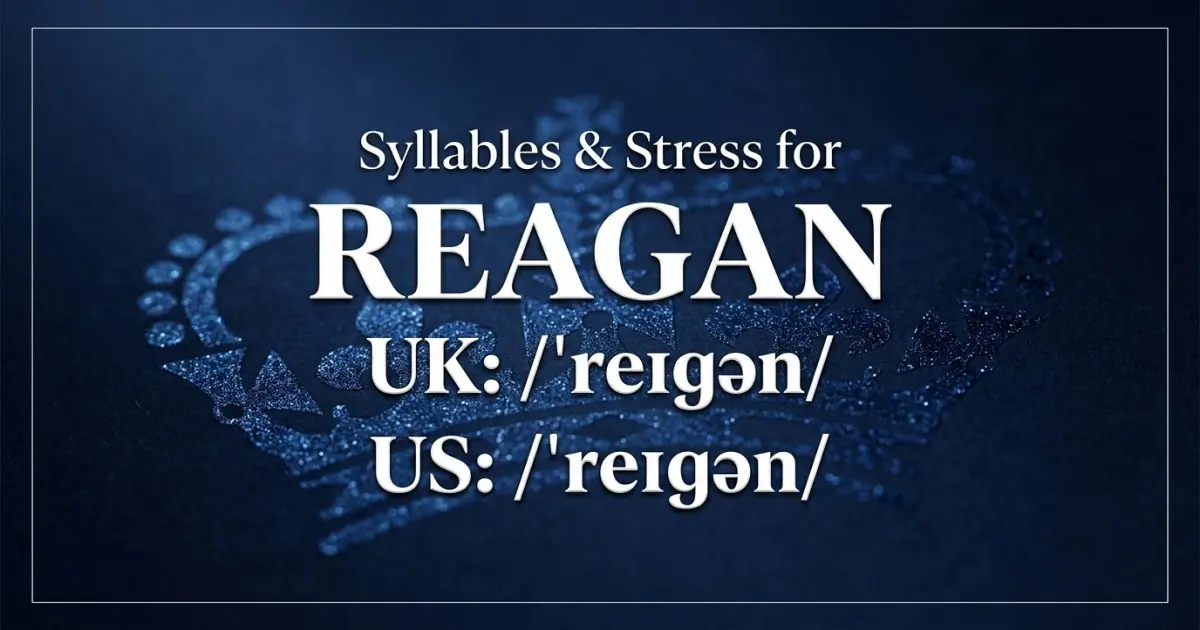 Reagan syllables, stress, and UK and US pronunciation