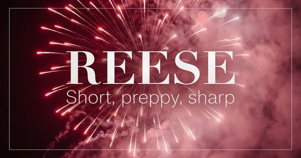 Reese name vibe: Short, preppy, sharp