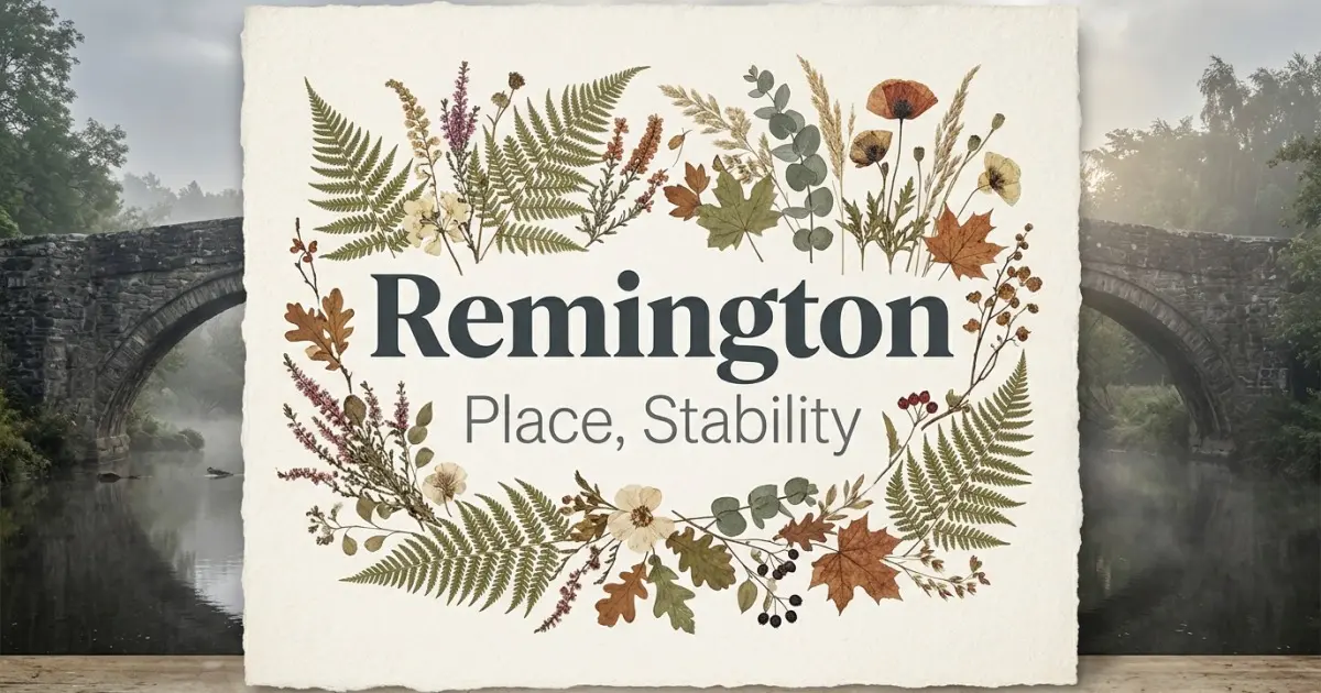 Remington meaning themes: place, stability