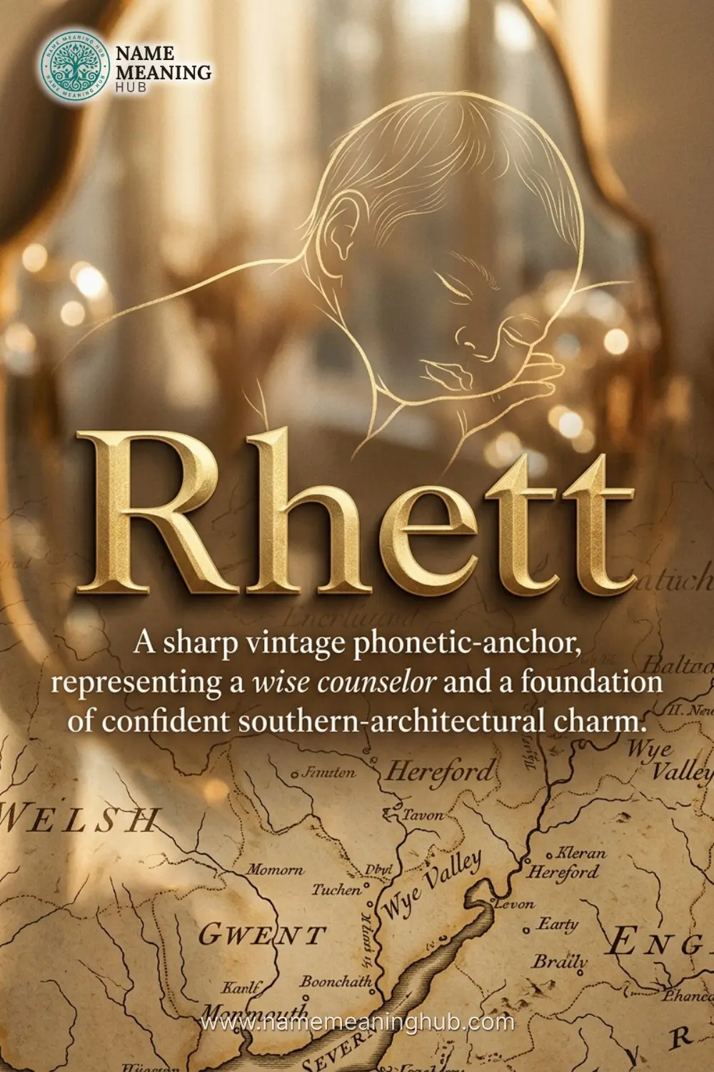 Meaning of the name Rhett: A sharp vintage phonetic-anchor, representing a wise counselor and a foundation of confident southern-architectural charm.