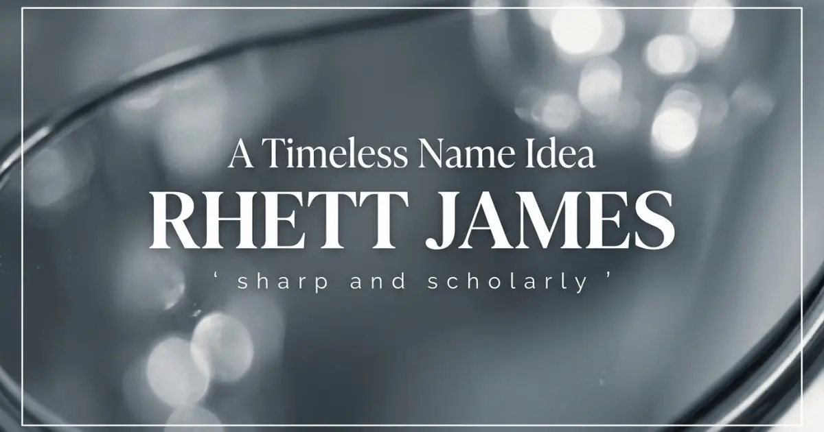 Middle name idea: Rhett James - sharp and scholarly