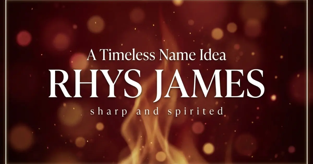 Middle name idea: Rhys James - sharp and spirited