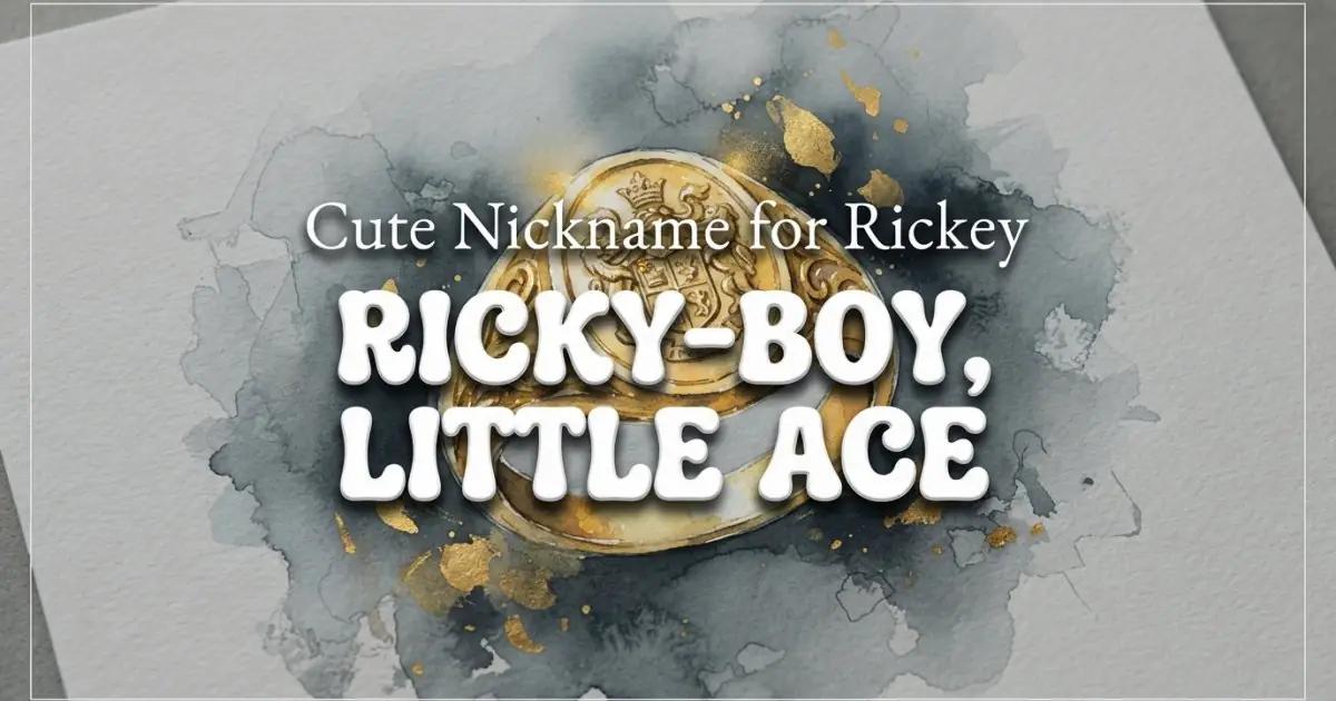 Cute nickname for Rickey: Ricky-Boy, Little Ace