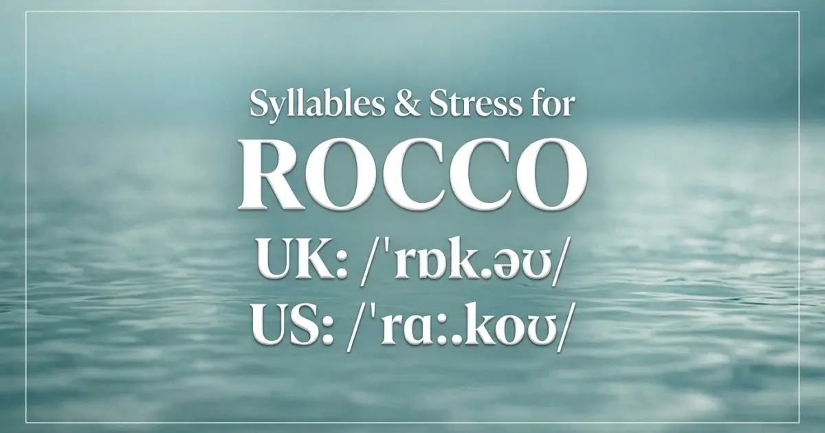 Rocco syllables, stress, and UK and US pronunciation
