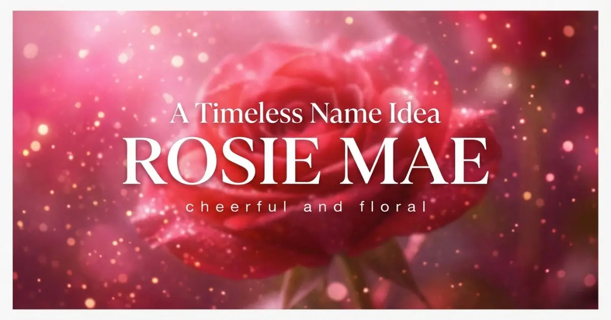 Middle name idea: Rosie Mae - cheerful and floral