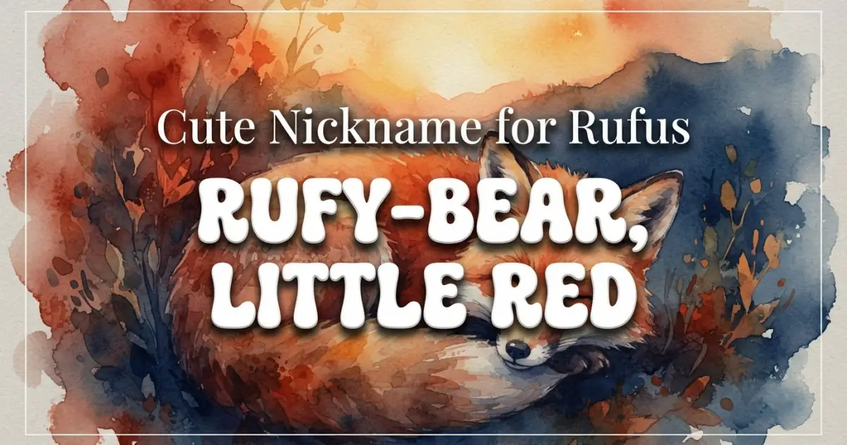 Cute nickname for Rufus: Rufy-Bear, Little Red