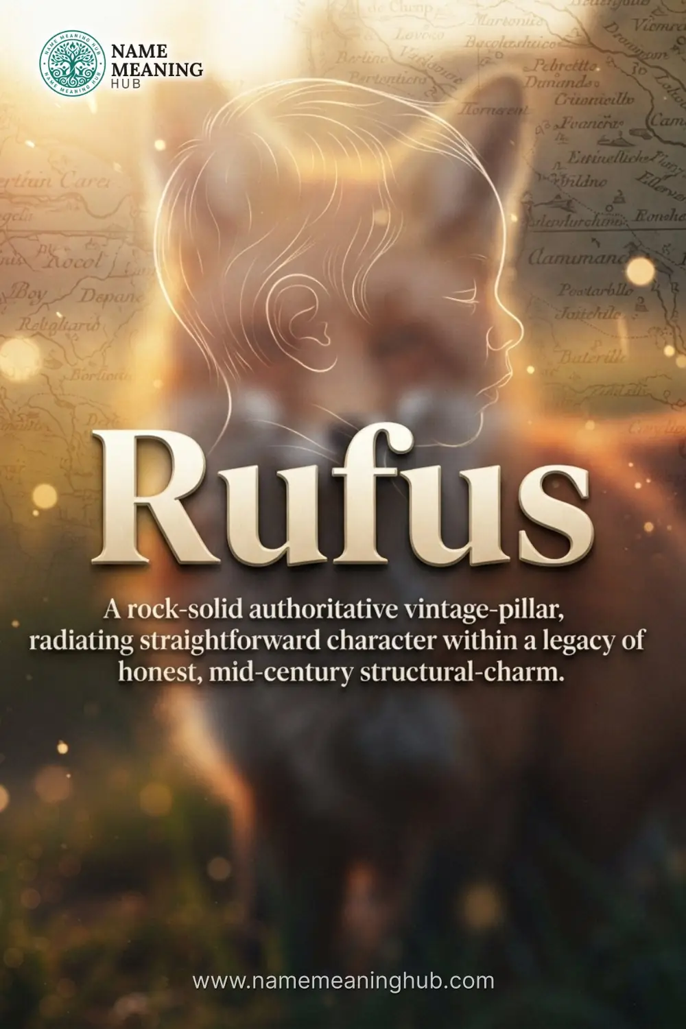 Meaning of the name Rufus: A rock-solid authoritative vintage-pillar, radiating straightforward character within a legacy of honest, mid-century structural-charm.
