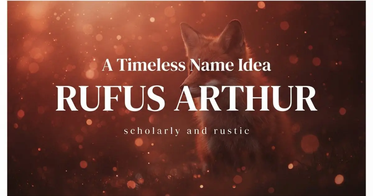 Middle name idea: Rufus Arthur - scholarly and rustic