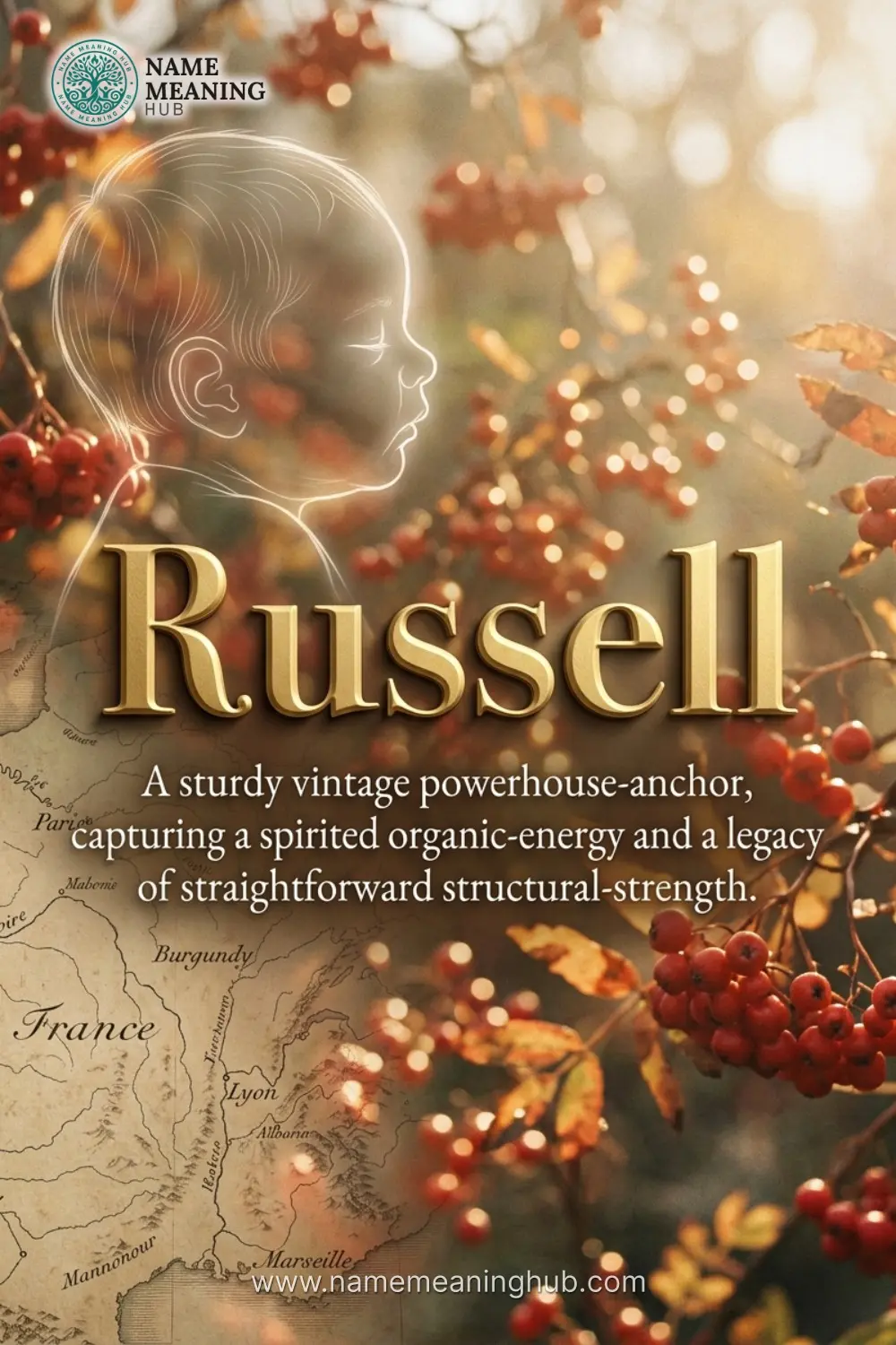 Meaning of the name Russell: A sturdy vintage powerhouse-anchor, capturing a spirited organic-energy and a legacy of straightforward structural-strength.