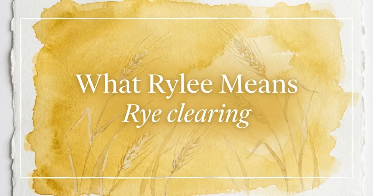 Rylee name meaning Rye clearing