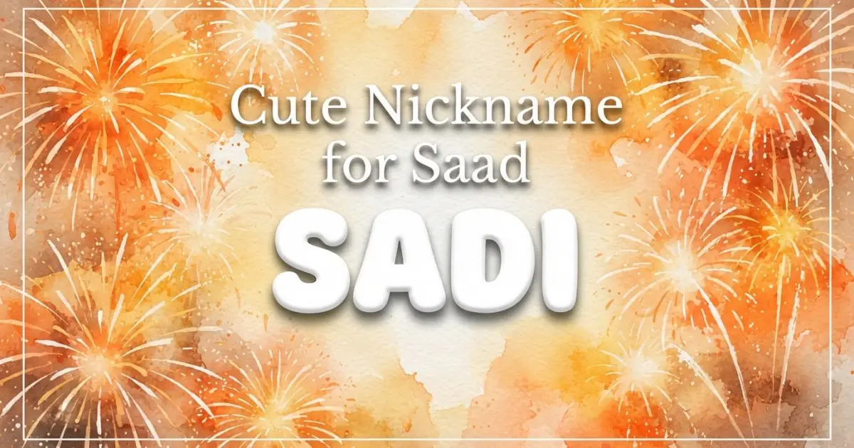 Cute nickname for Saad: Sadi