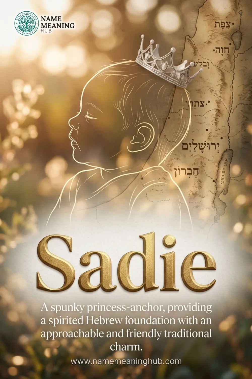 Meaning of the name Sadie: A spunky princess-anchor, providing a spirited Hebrew foundation with an approachable and friendly traditional charm.