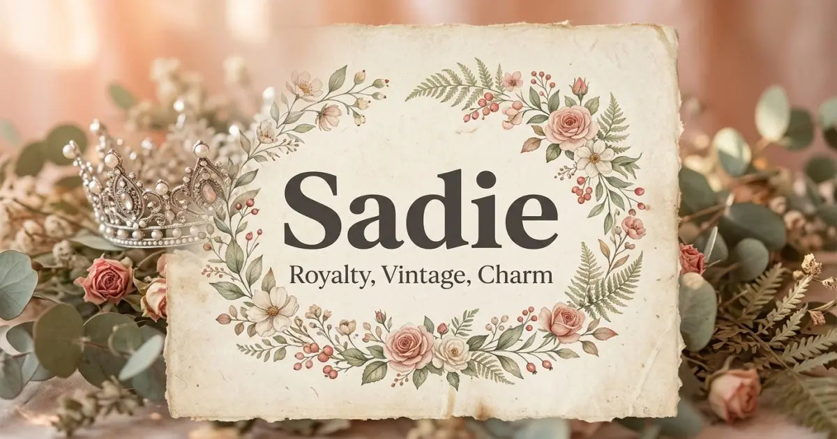 Sadie meaning themes: royalty, vintage, charm