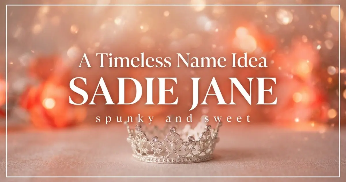 Middle name idea: Sadie Jane - spunky and sweet