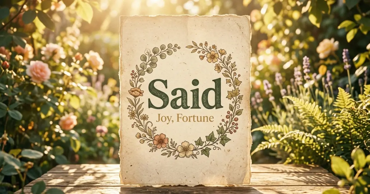 Said meaning themes: joy, fortune