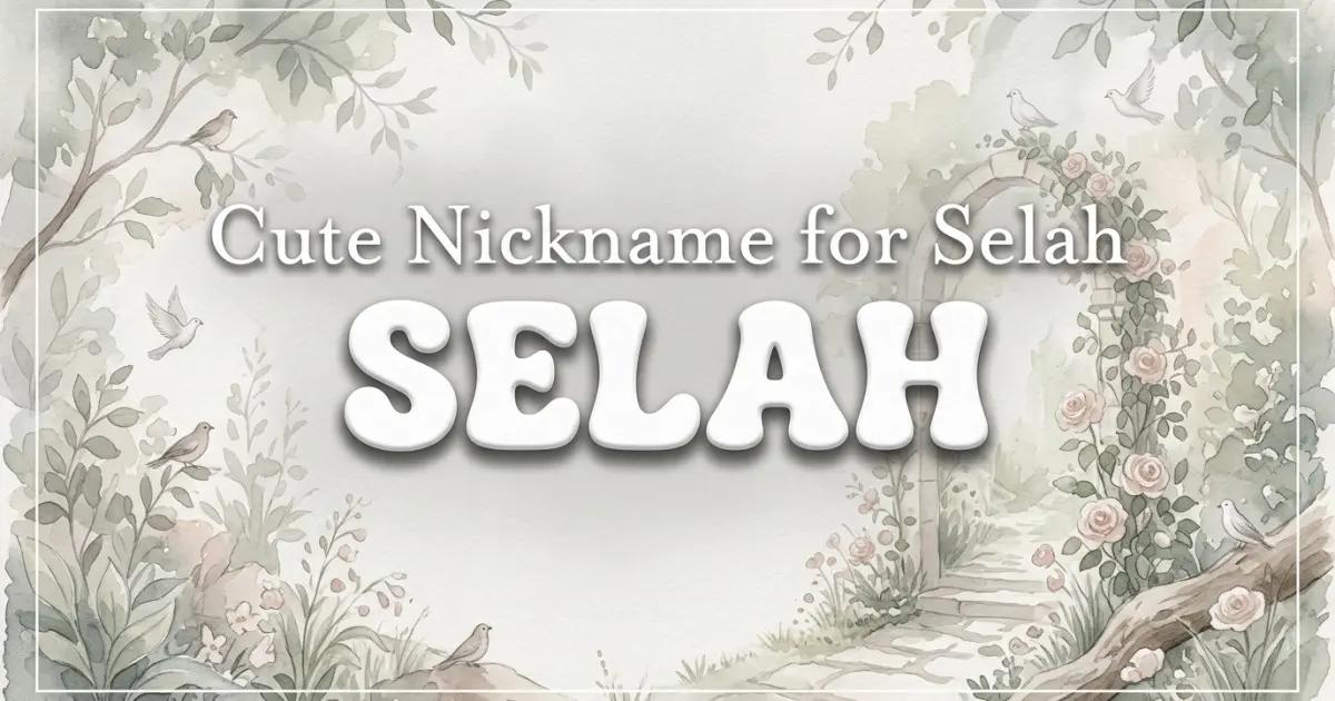 Cute nickname for Selah: Selah