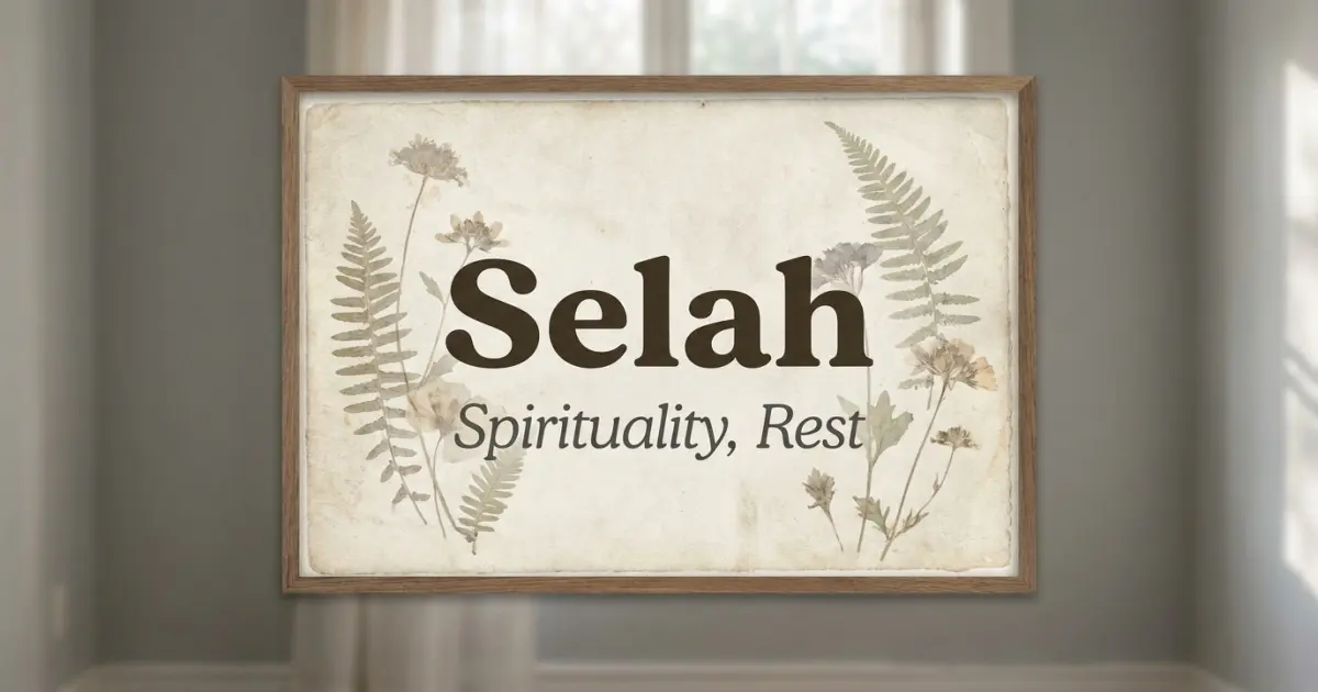 Selah meaning themes: spirituality, rest