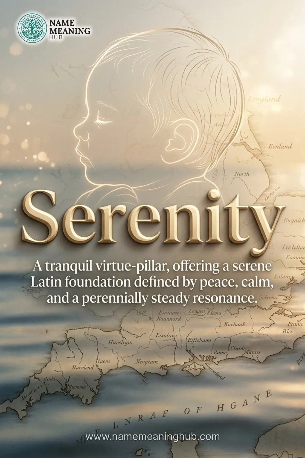 Meaning of the name Serenity: A tranquil virtue-pillar, offering a serene Latin foundation defined by peace, calm, and a perennially steady resonance.