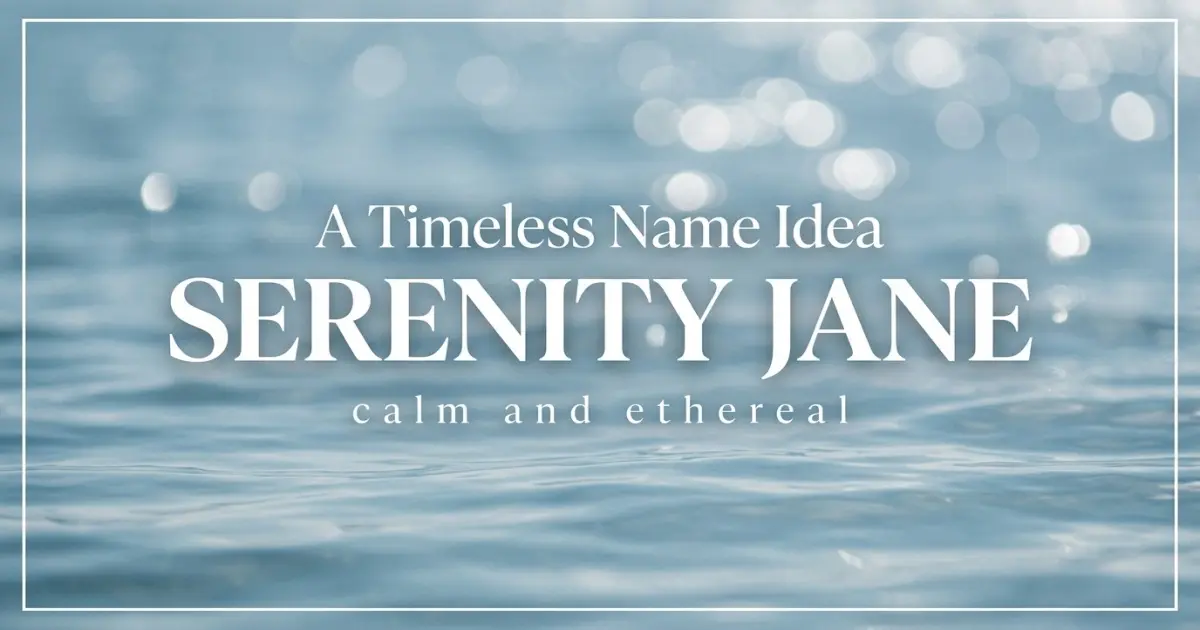 Middle name idea: Serenity Jane - calm and ethereal