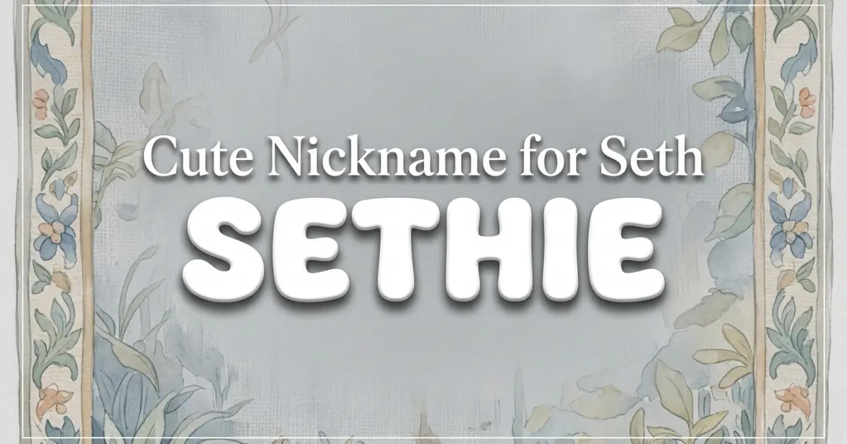 Cute nickname for Seth: Sethie