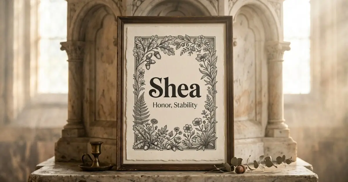 Shea meaning themes: honor, stability