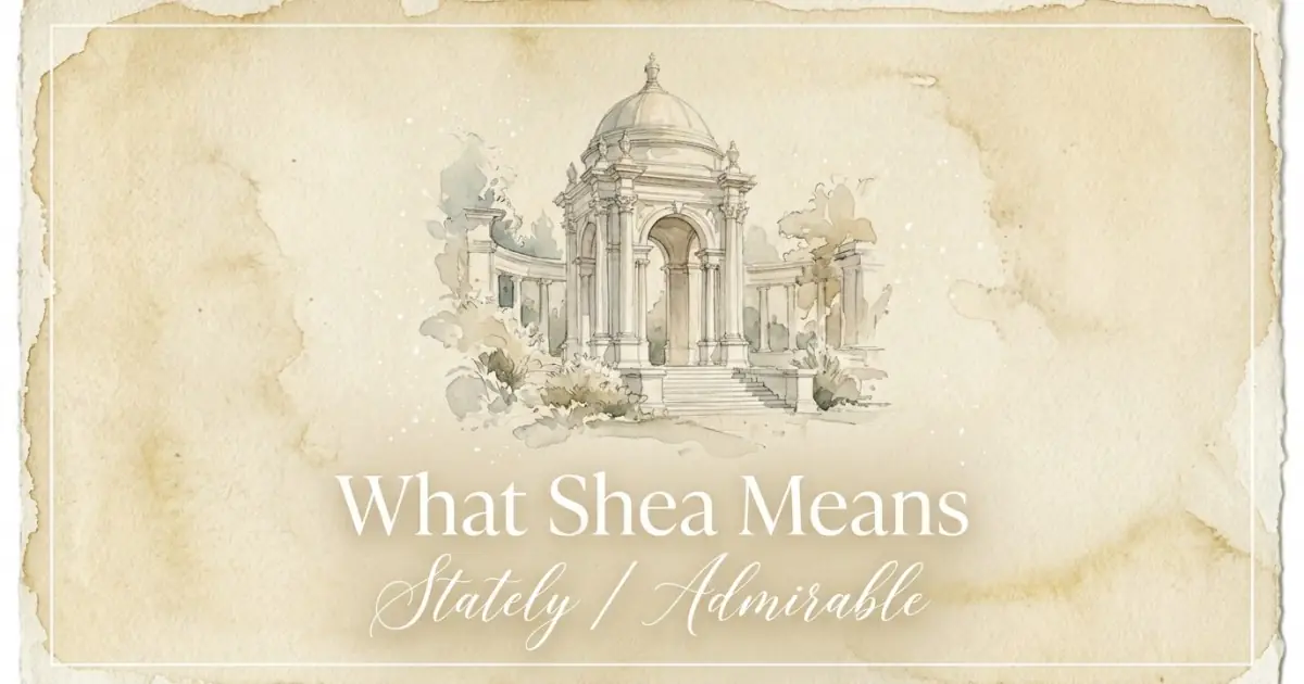 Shea name meaning Stately / Admirable