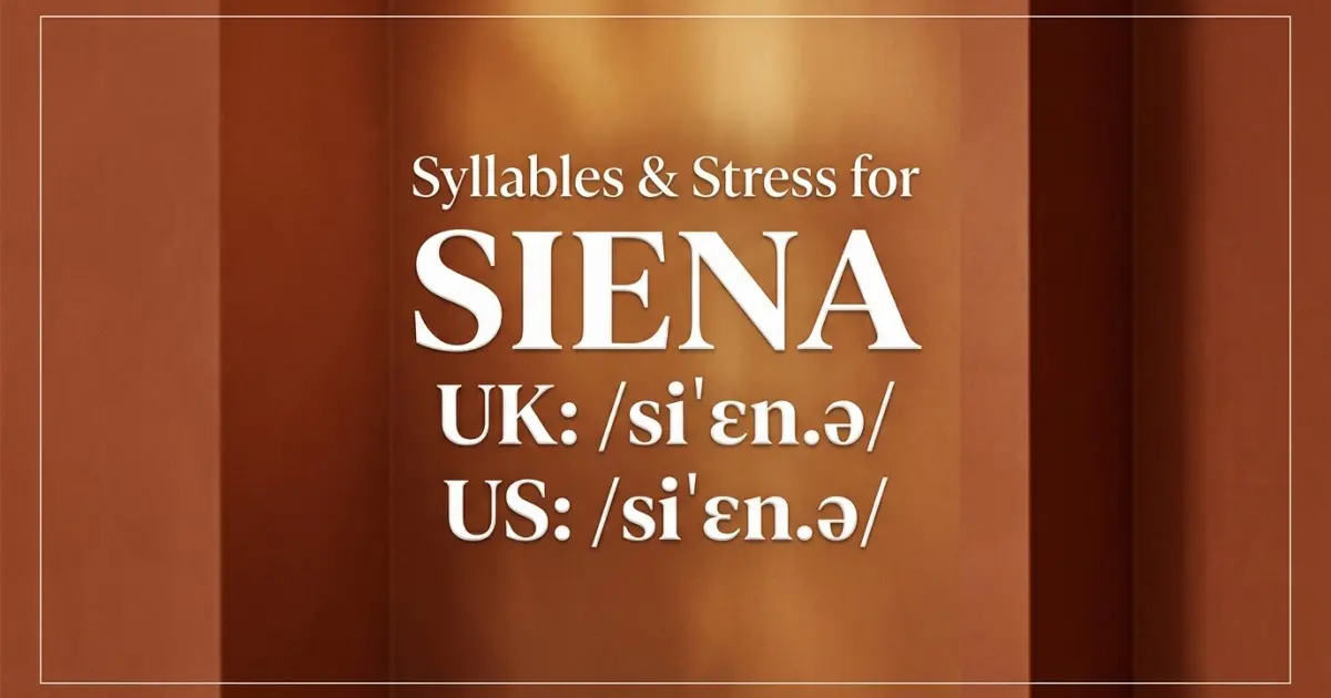 Siena syllables, stress, and UK and US pronunciation