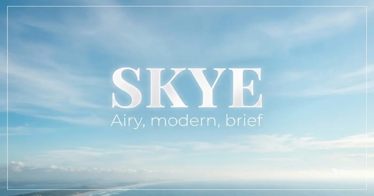 Skye name vibe: Airy, modern, brief