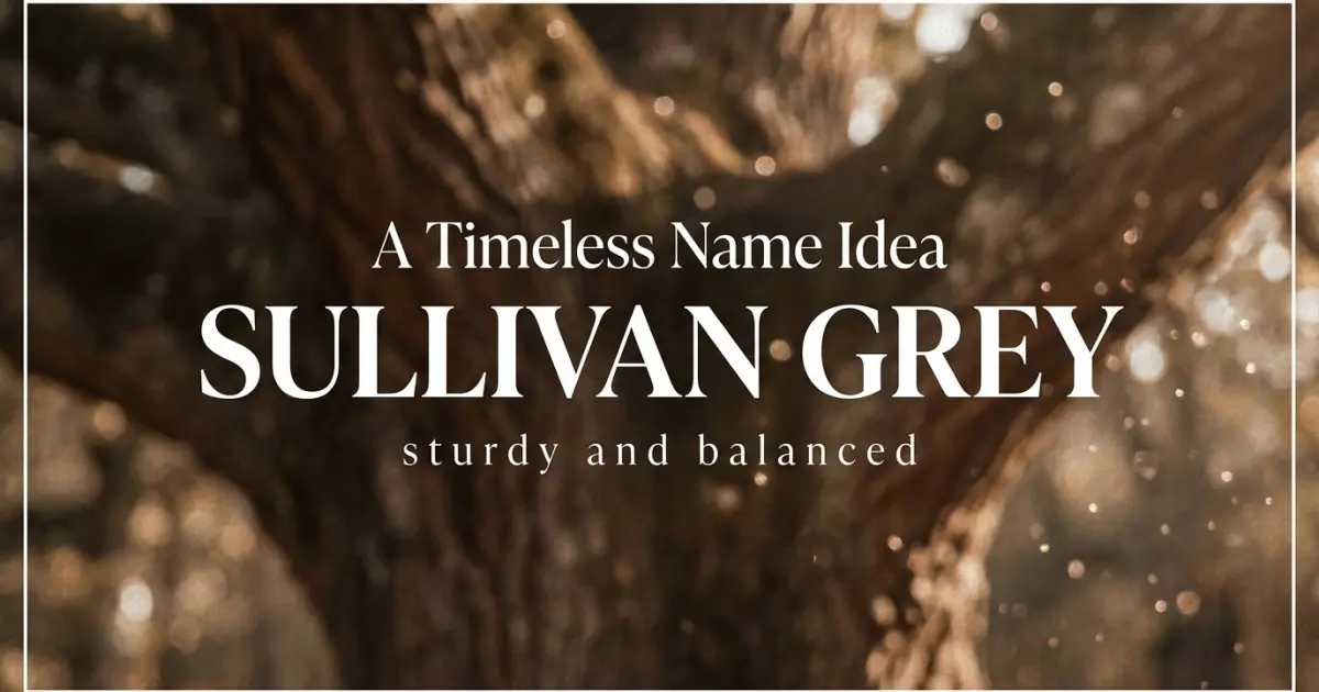 Middle name idea: Sullivan Grey - sturdy and balanced