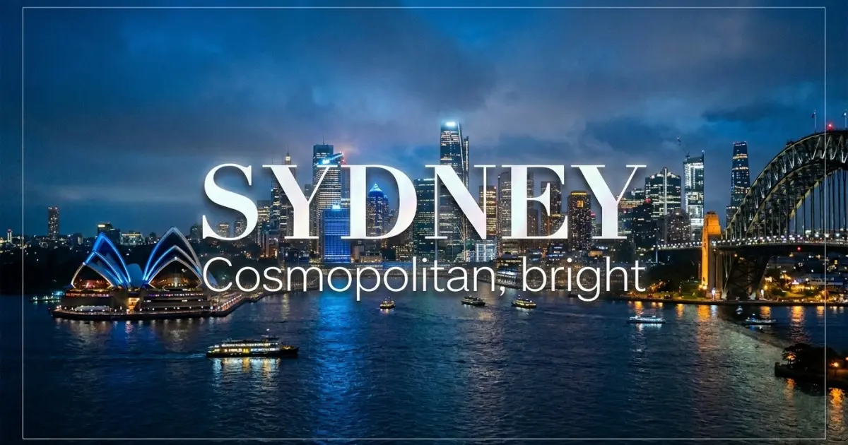 Sydney name vibe: Cosmopolitan, bright