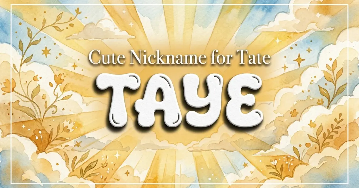 Cute nickname for Tate: Taye