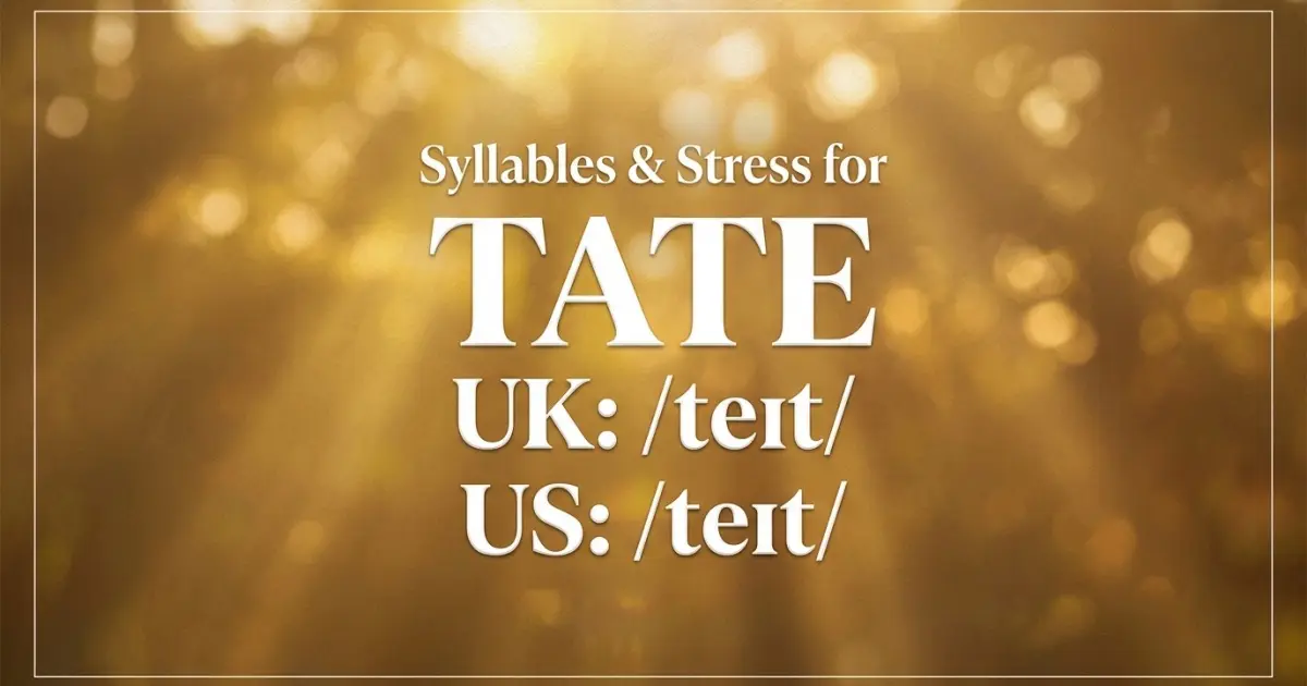 Tate syllables, stress, and UK and US pronunciation