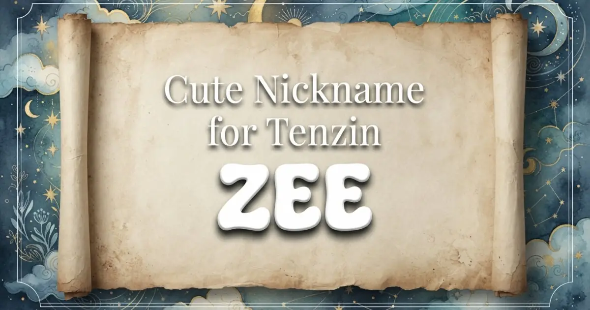 Cute nickname for Tenzin: Zee