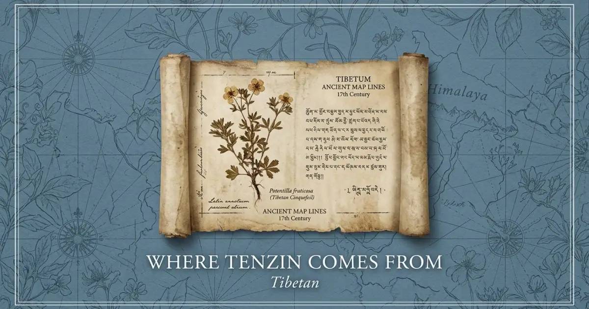 The name Tenzin comes from: Tibetan