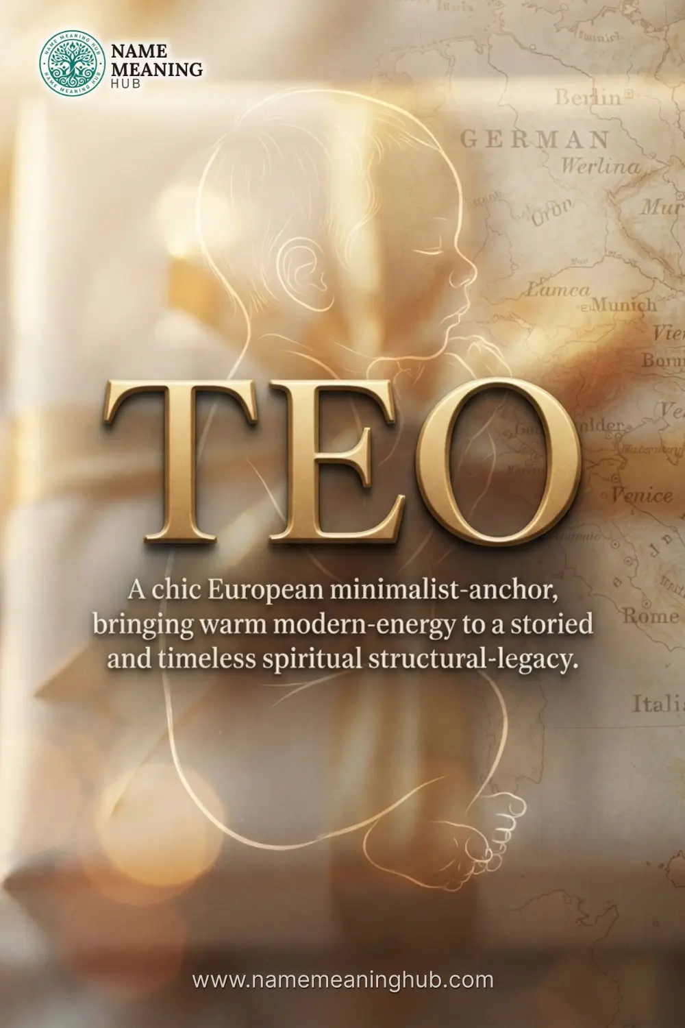 Meaning of the name Teo: A chic European minimalist-anchor, bringing warm modern-energy to a storied and timeless spiritual structural-legacy.