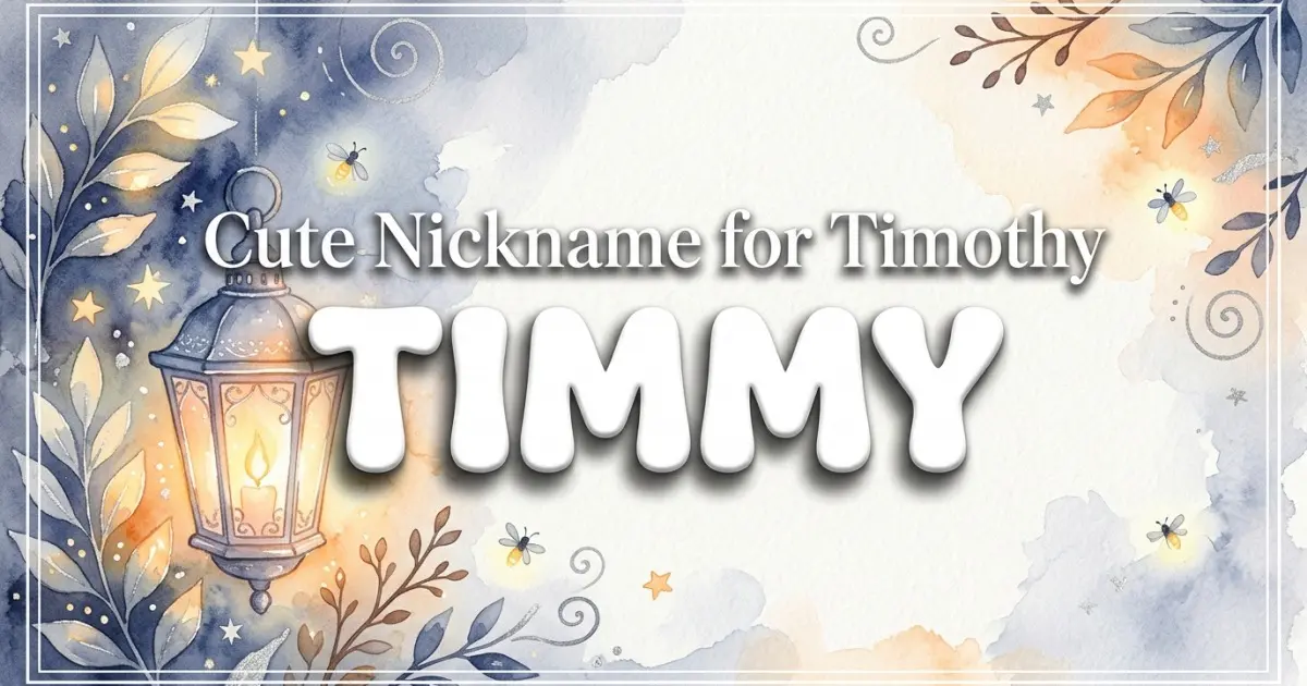 Cute nickname for Timothy: Timmy